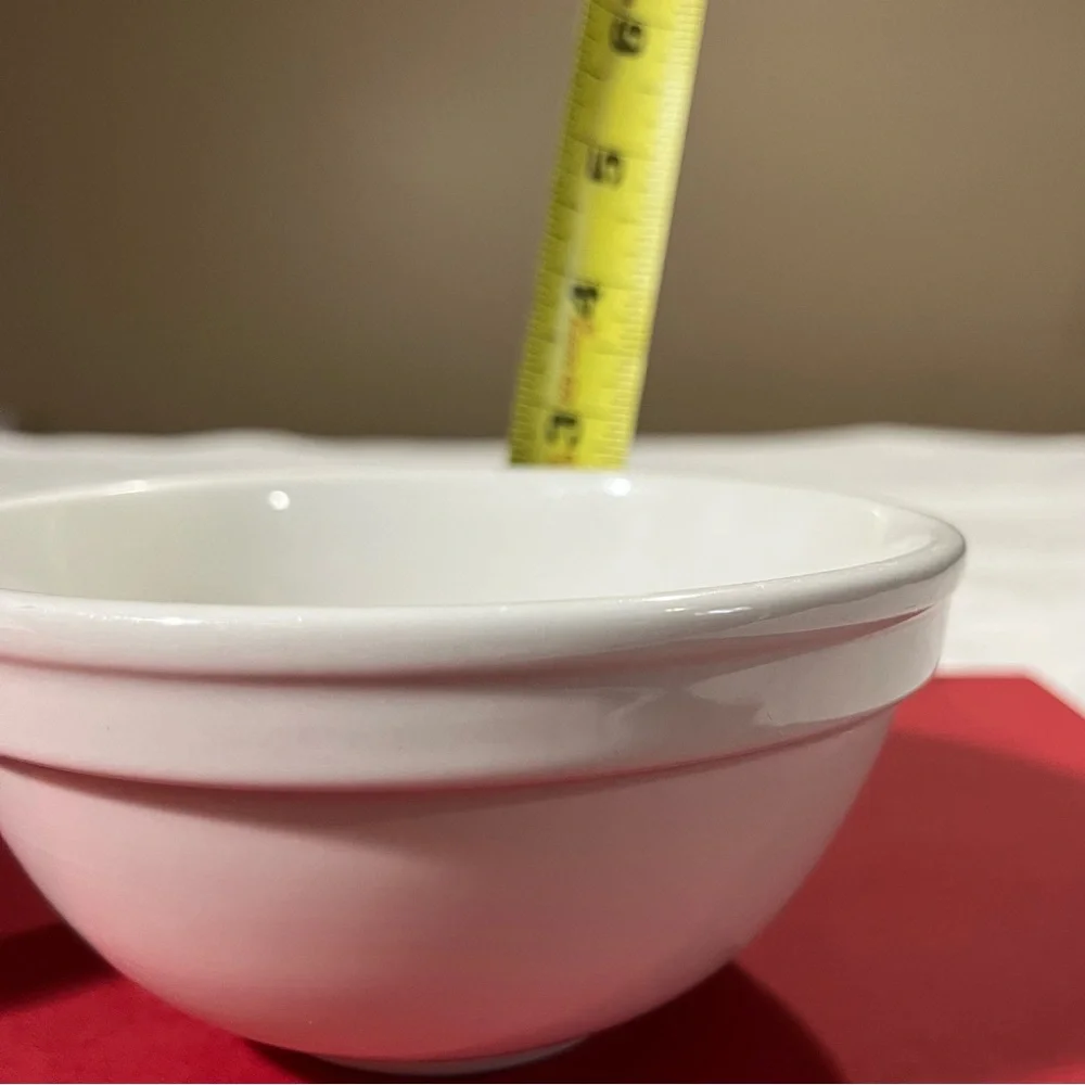 2 Crate & Barrel Culinary Arts Fruit Berry Bowl White Porcelain Stackable 5 3/8